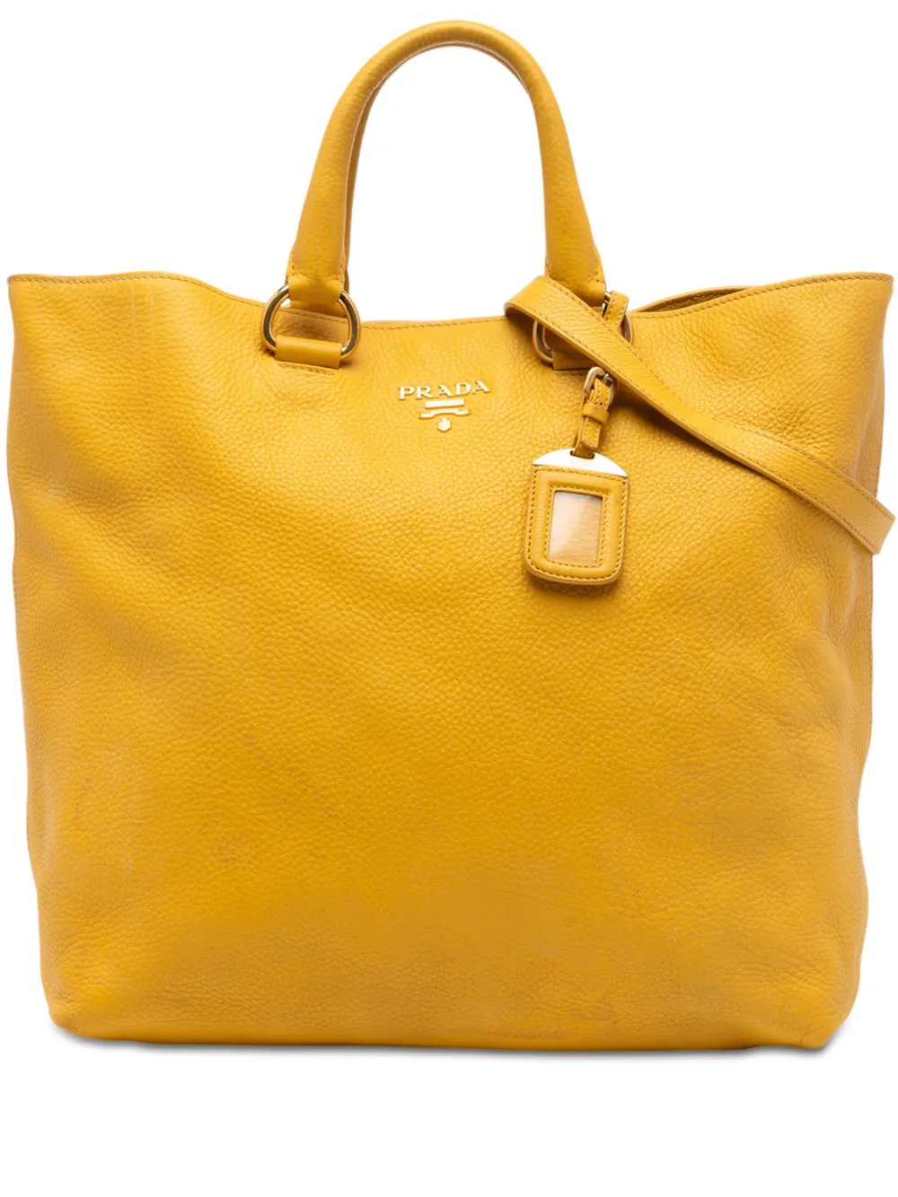 Prada Pre-Owned 2010-2026 Vitello Daino Open Convertible Tote satchel - Giallo