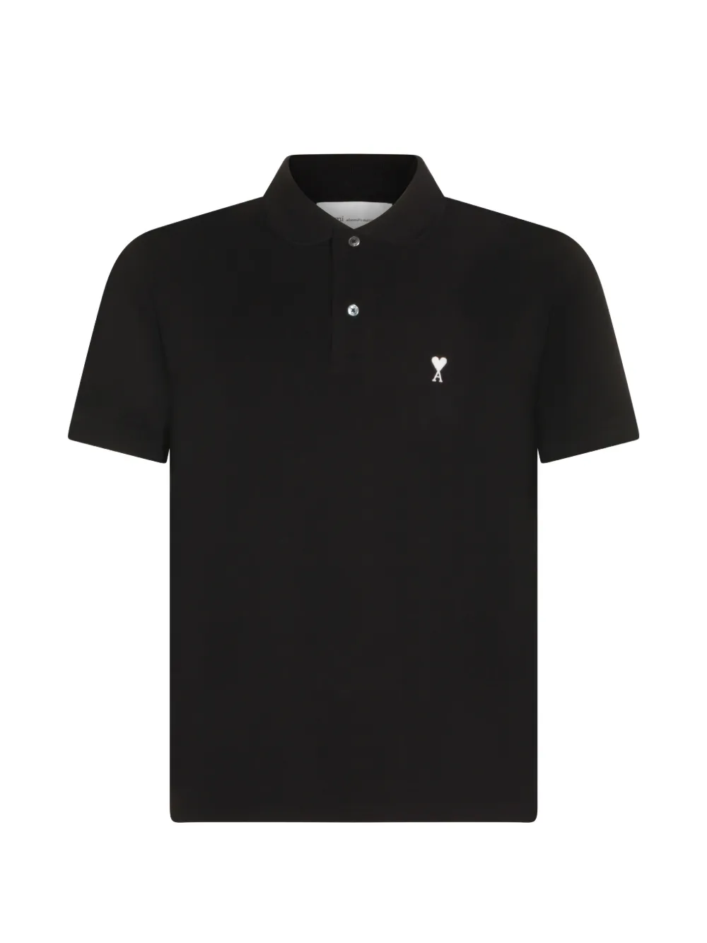 AMI Paris Ami de Coeur logo-embroidered polo shirt – Black