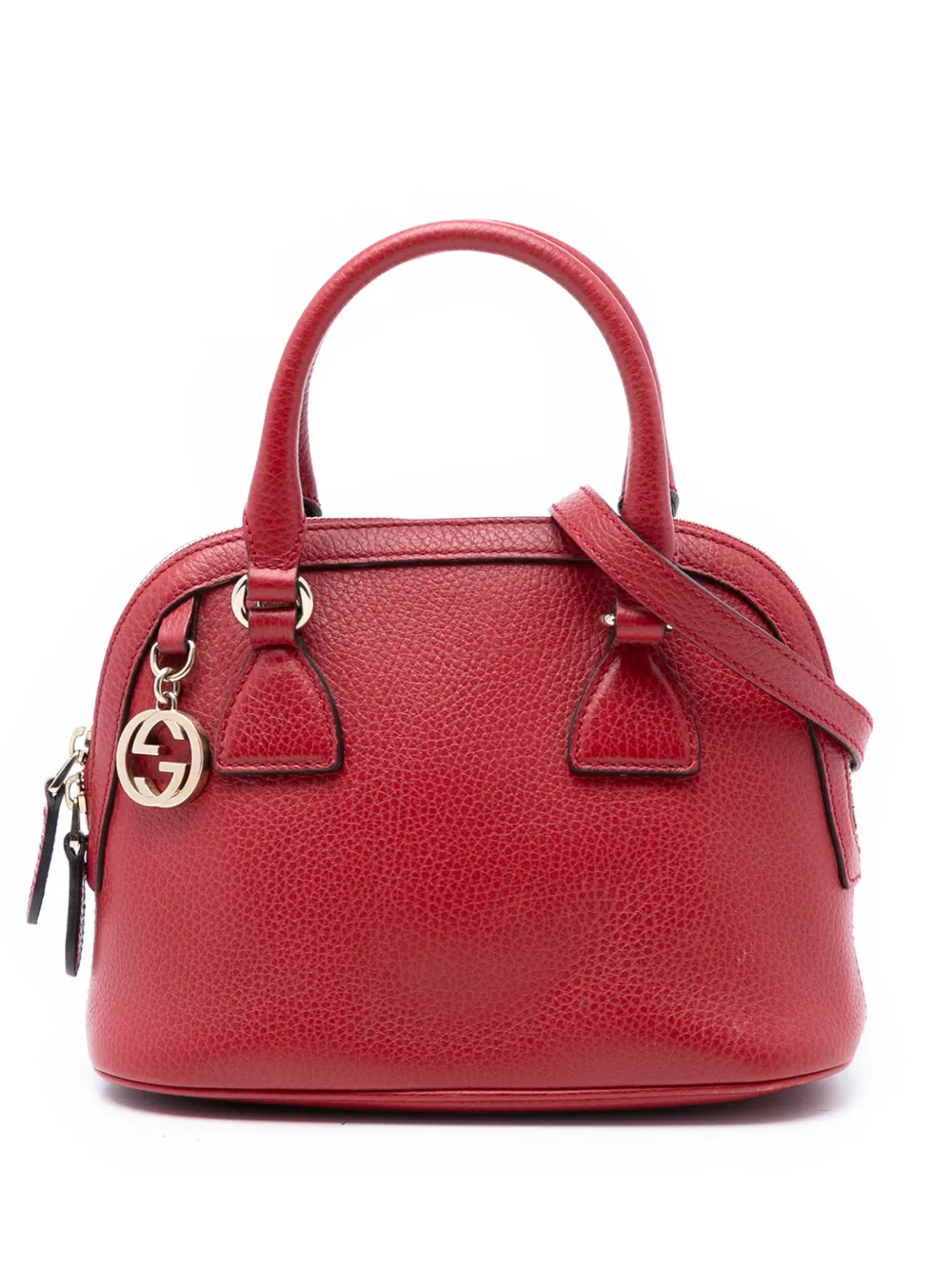Gucci Pre-Owned 2016-2026 Mini Leather GG Charm Dome satchel - Rosso