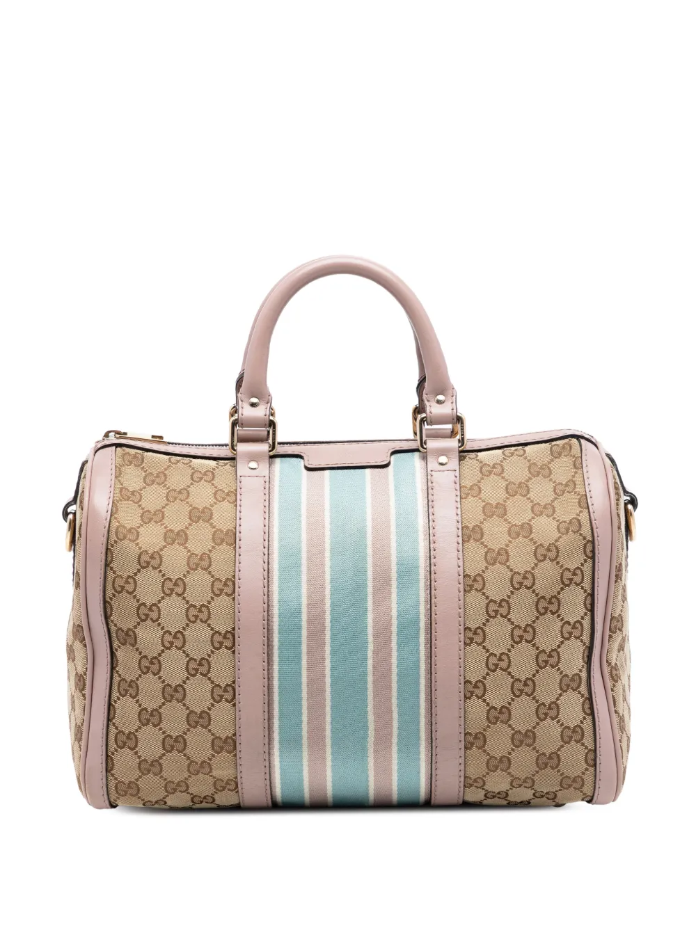 Gucci Pre-Owned 2016-2026 Medium GG Canvas Web Joy Boston Bag satchel - Marrone