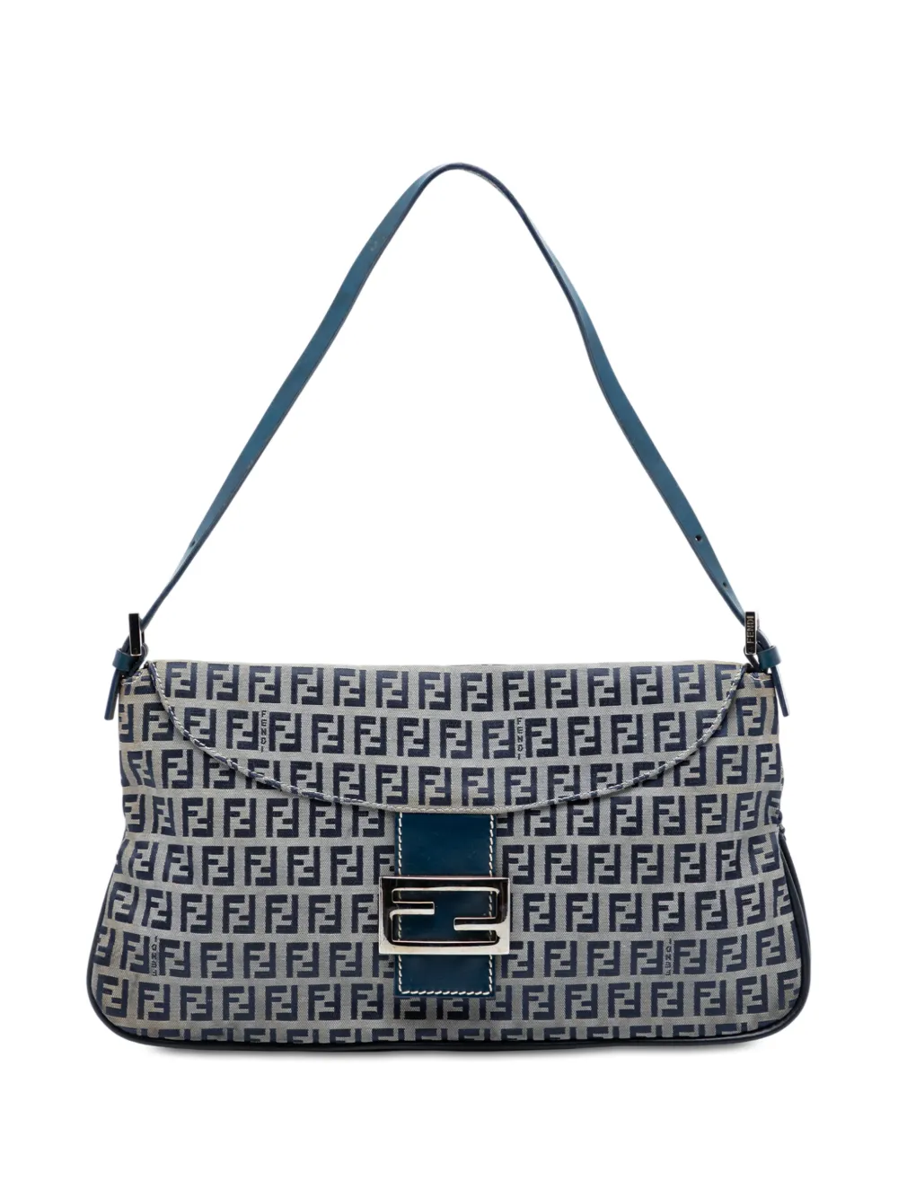 Fendi Pre-Owned 2000-2010 Zucchino Canvas Double Flap shoulder bag - Grigio