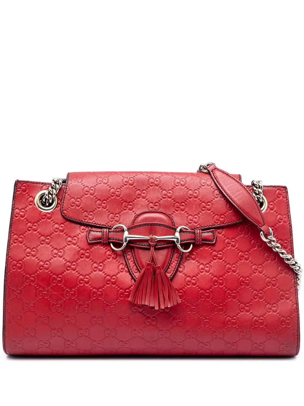 Gucci Pre-Owned 2016-2026 Large Guccissima Emily shoulder bag - Rosso
