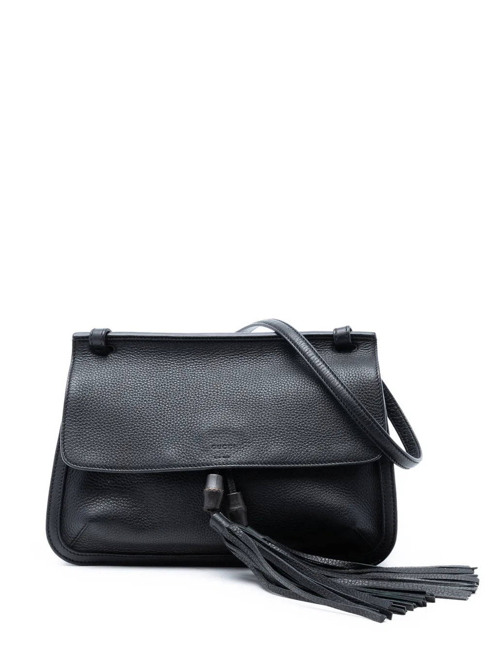 Gucci Pre-Owned 2016-2026 Medium Leather Bamboo Daily crossbody bag - Nero