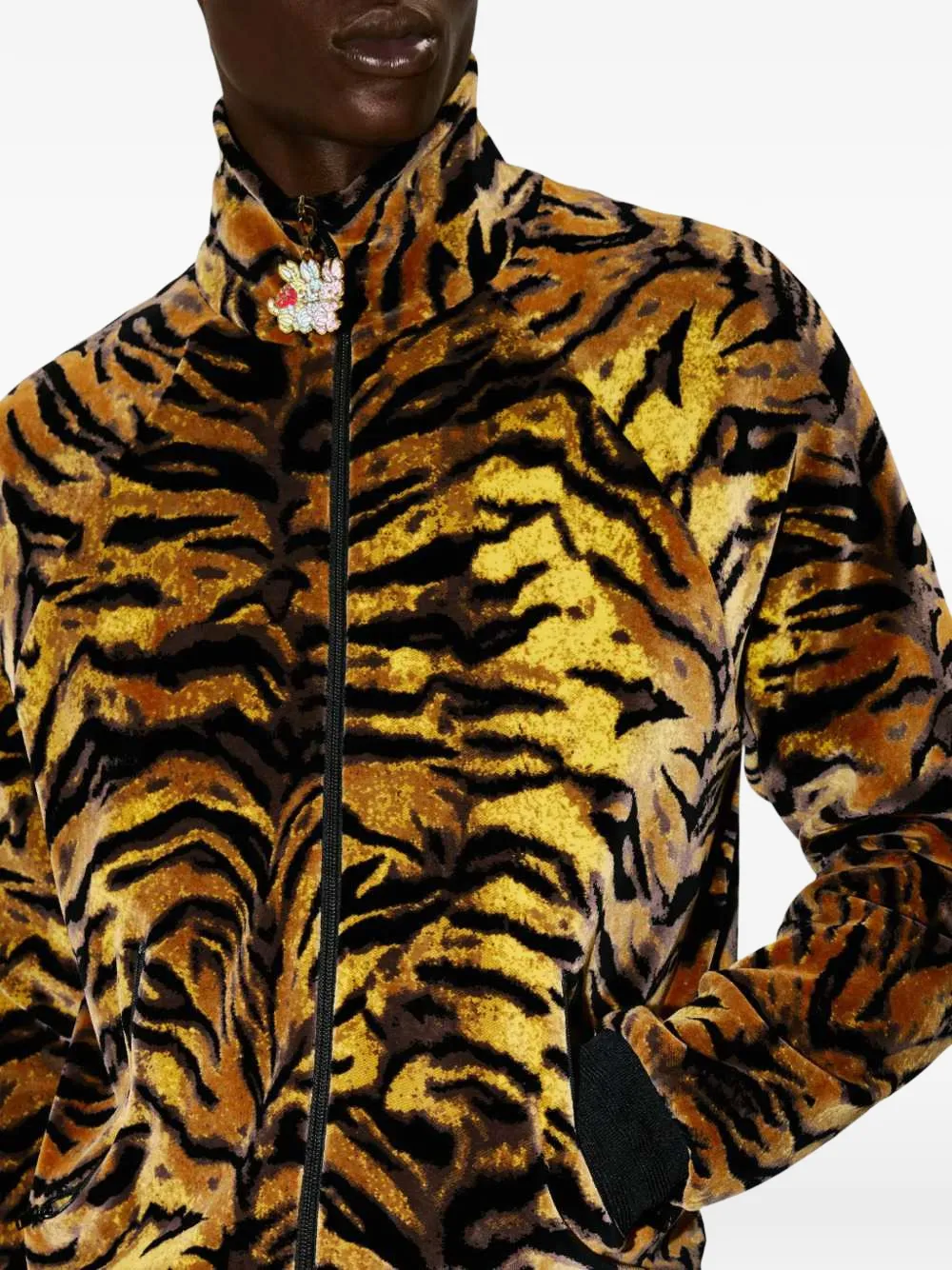 Kenzo Tiger fluwelen jack met jacquard Geel