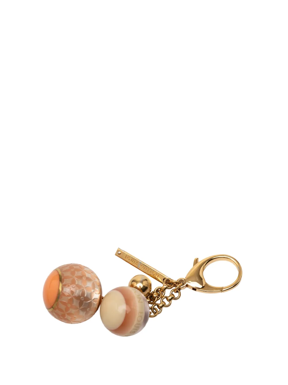 Louis Vuitton Pre-Owned 2010-2025 Gold Plated And Resin Mini Lin Croisette Bag Charm key chain - Marrone