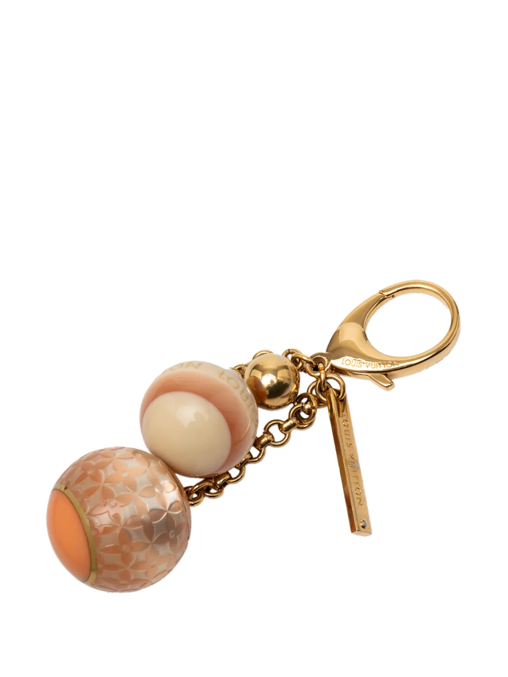  Louis Vuitton Pre-owned 2010-2025 Gold Plated And Resin Mini Lin Croisette Bag Charm Key Chain - Brown 