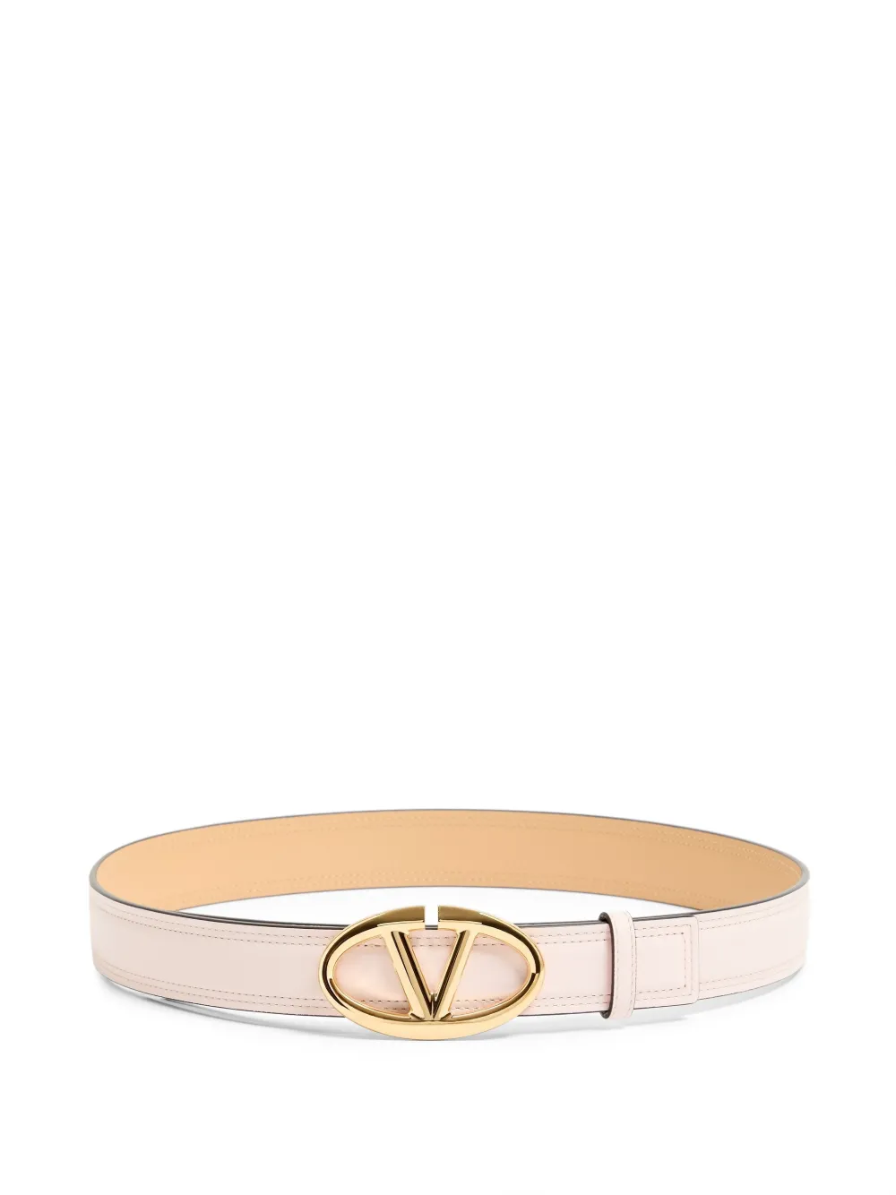 Valentino Garavani Cintura VLogo The Bold Edition in pelle di vitello lucida 30mm - Rosa
