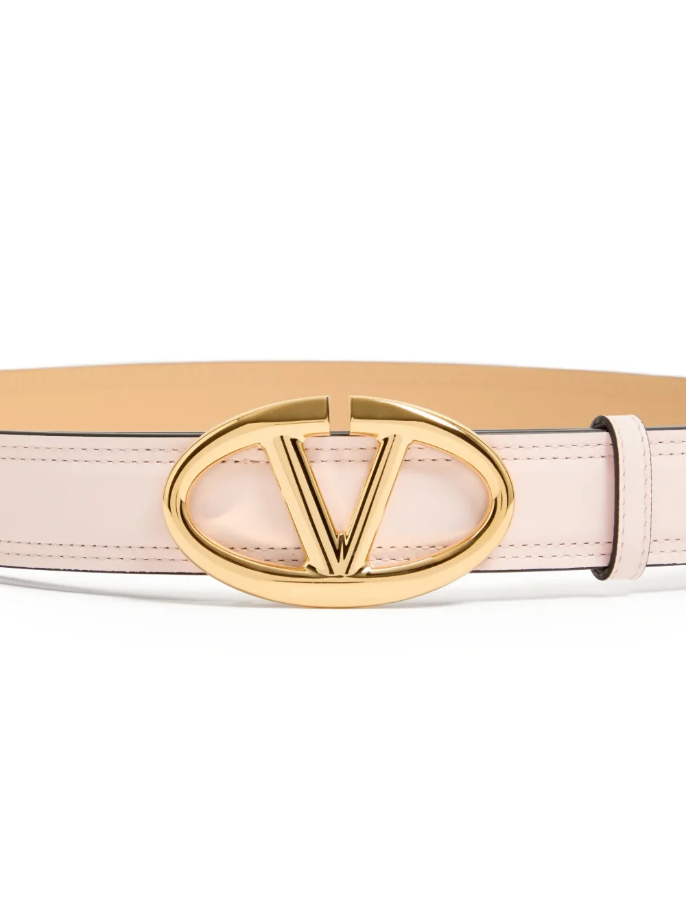 Valentino Garavani The Bold Edition VLogo glanzende kalfsleren riem 30 mm Roze