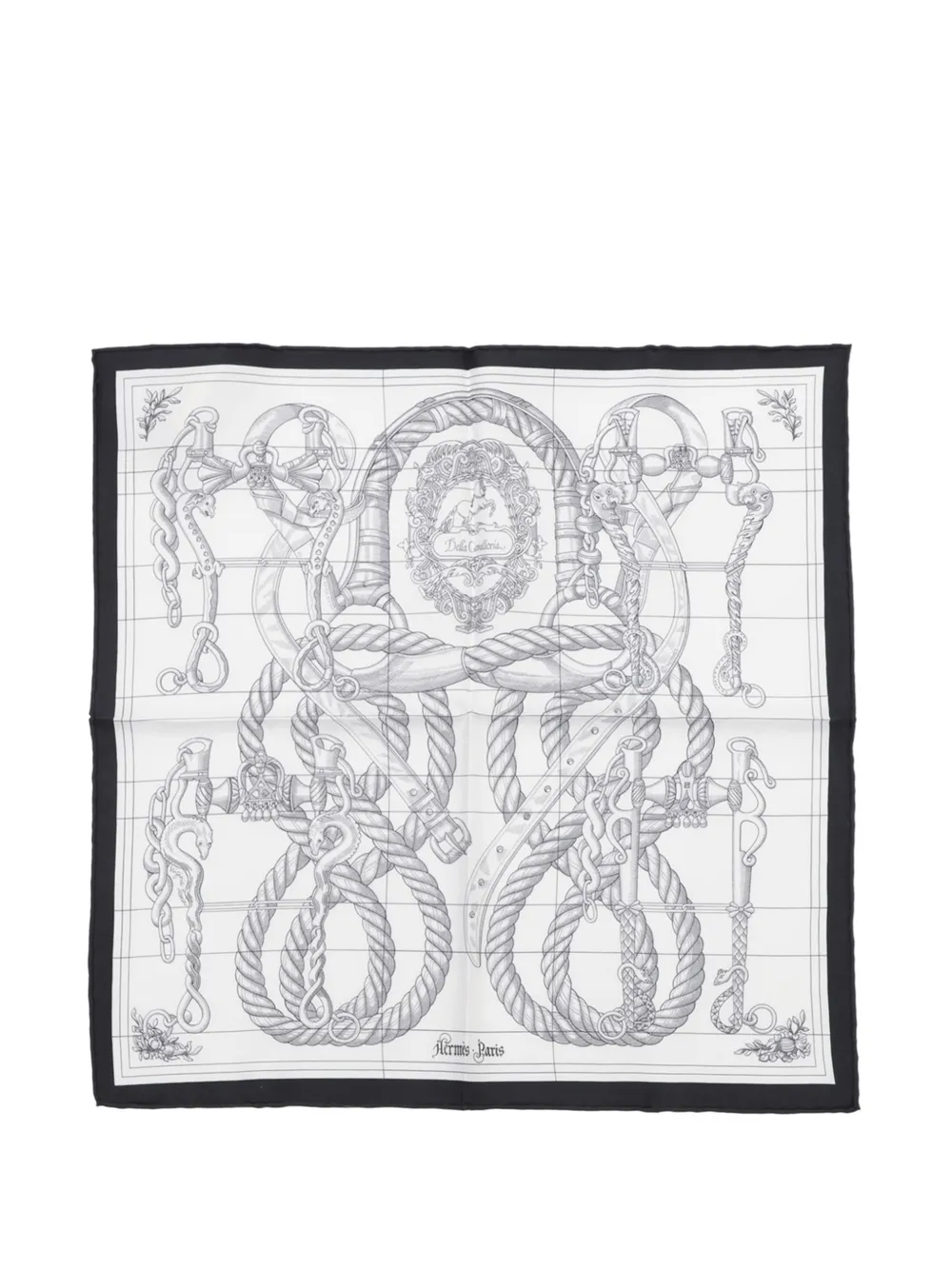 Hermès Pre-Owned 2024-2025 Della Cavalleria Silk Scarf 45 scarves - Nero