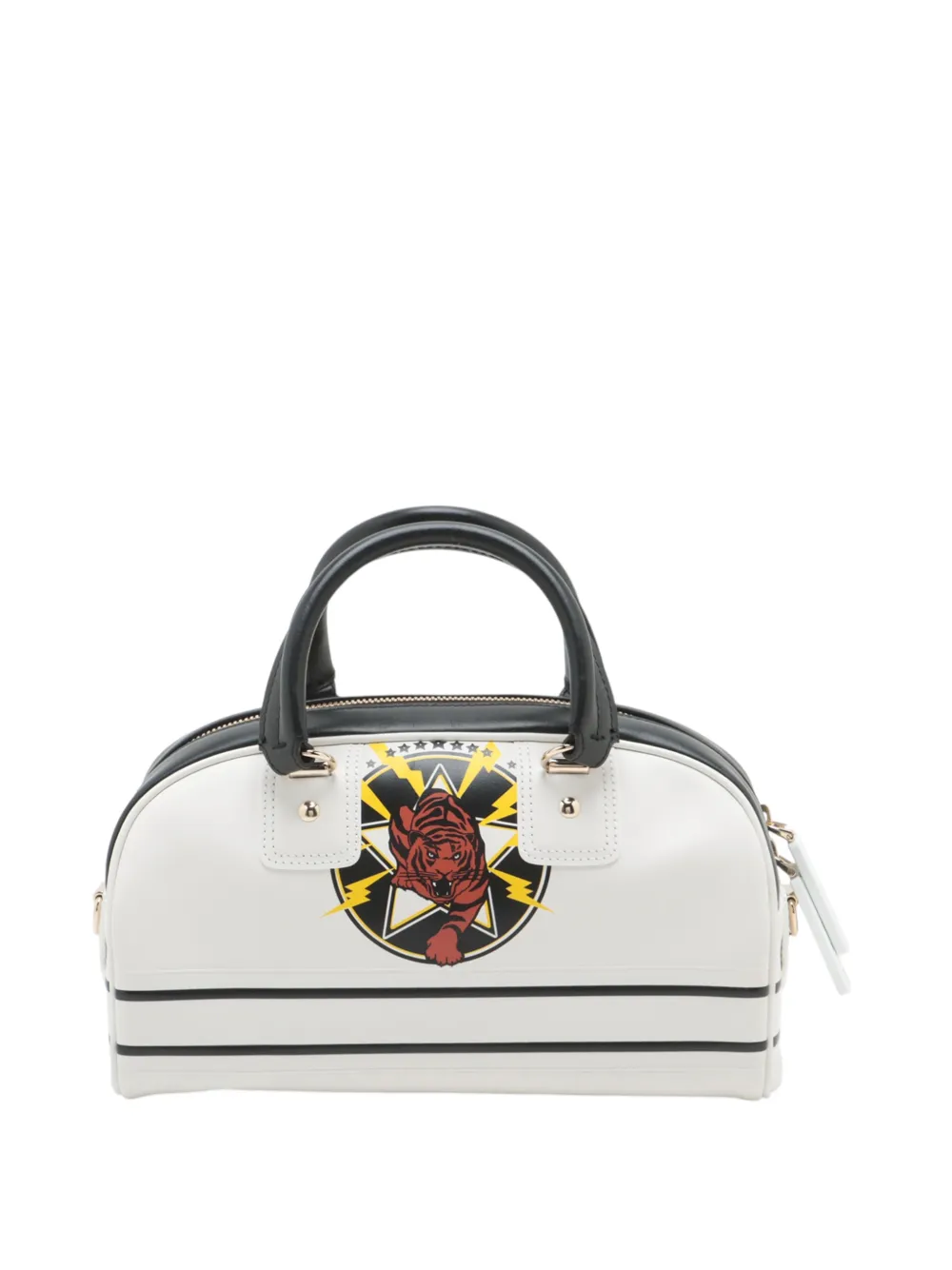 2021-2025 Small Leather Tiger Dior Vibe Zip Bowling Bag Satchel