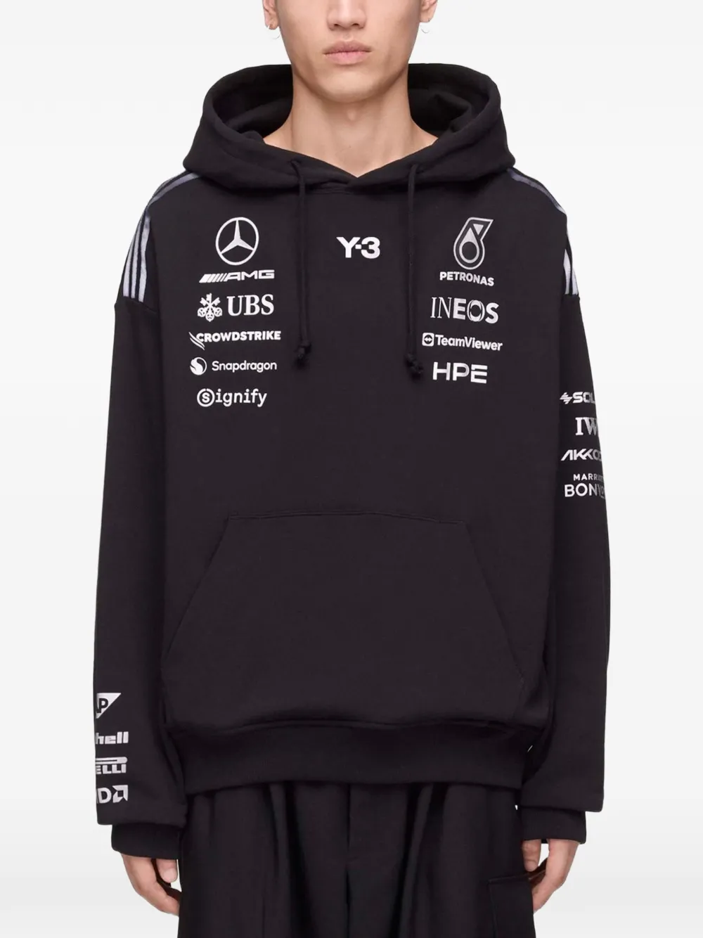 Y-3 x Amg katoenen hoodie Zwart
