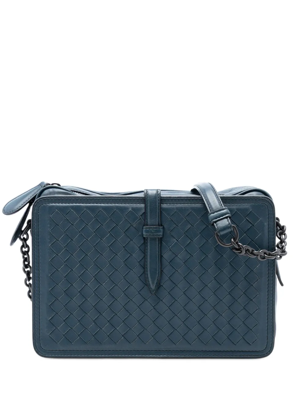 Bottega Veneta Pre-Owned 2012-2026 Nappa Intrecciato Belt Flap Camera Bag shoulder bag - Blue