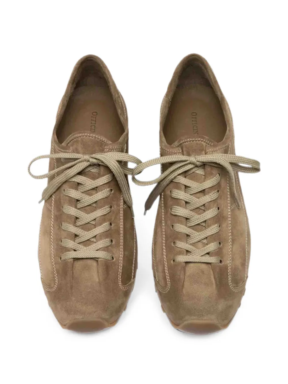 Officine Creative suede panelled sneakers Beige
