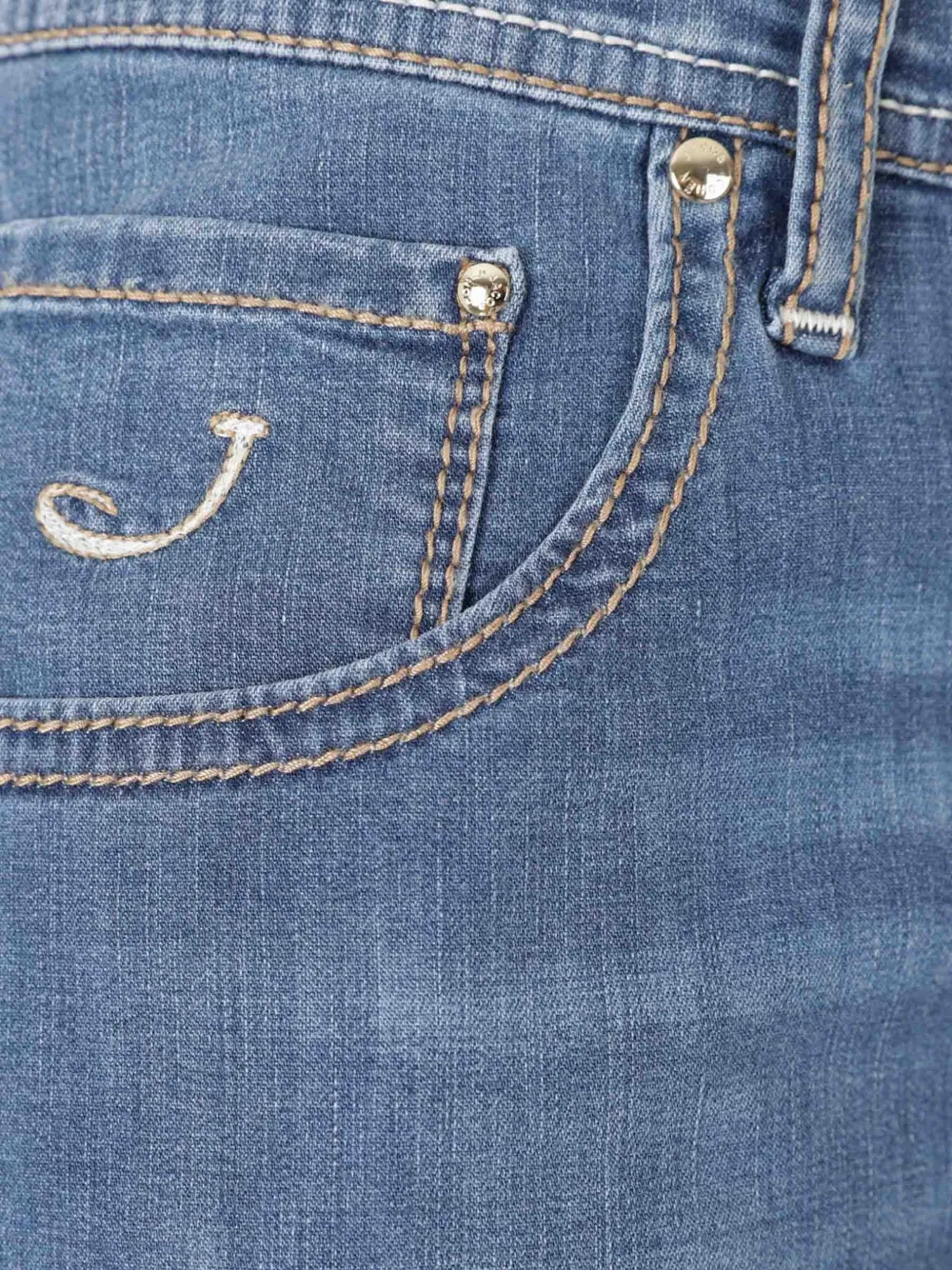Jacob Cohën Denim shorts met logopatch Blauw