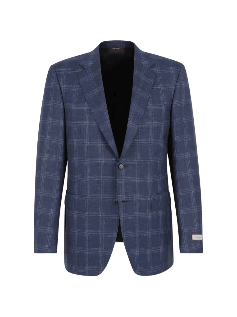 Canali check single-breasted blazer - Blu
