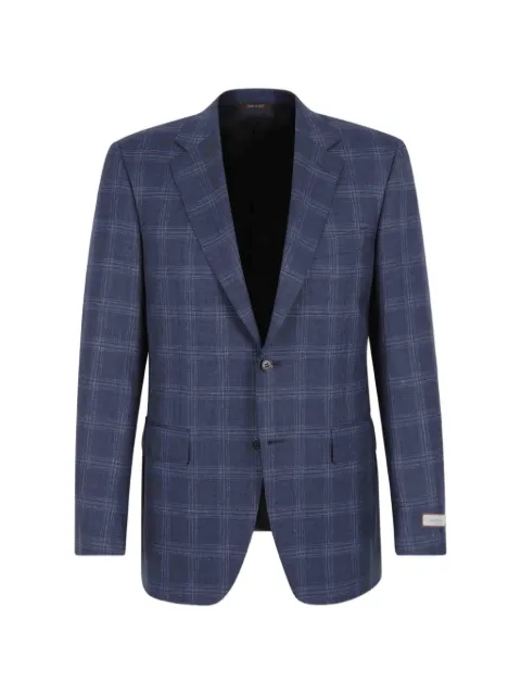 Canali check single-breasted blazer