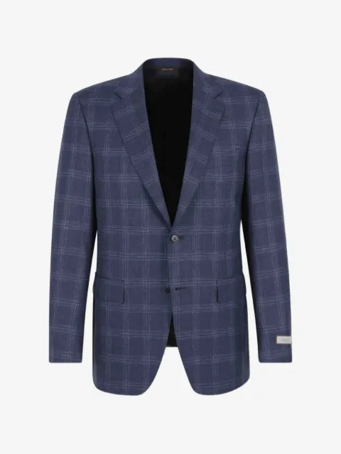 Canali check single-breasted blazer