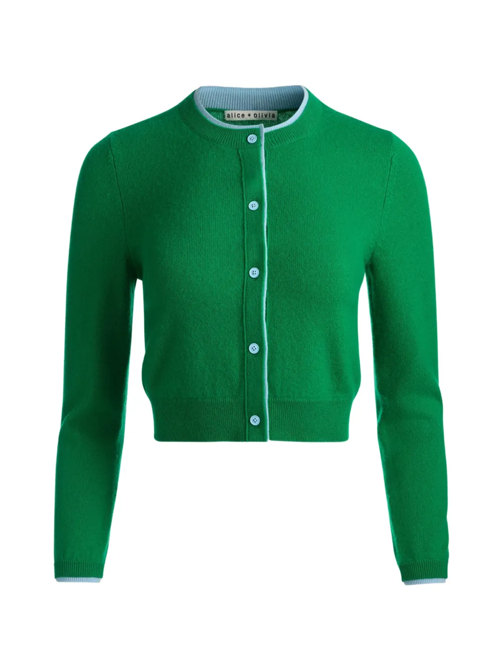 alice + olivia Dollie two-tone cardigan - Verde