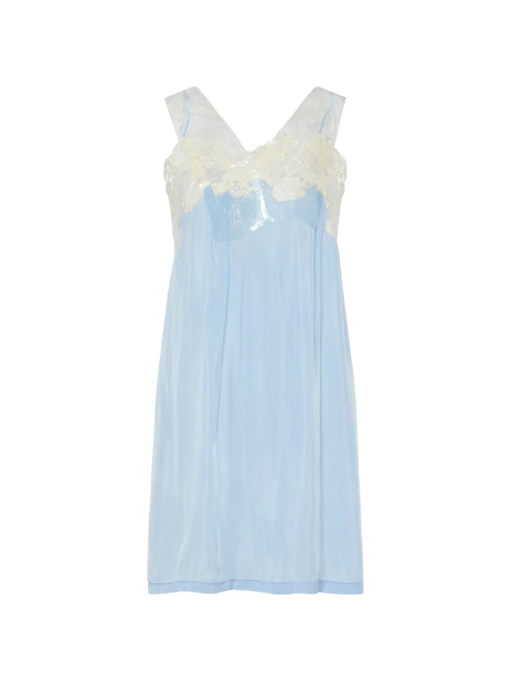 Maison Margiela Abito corto con rifinitura in pizzo - Blu