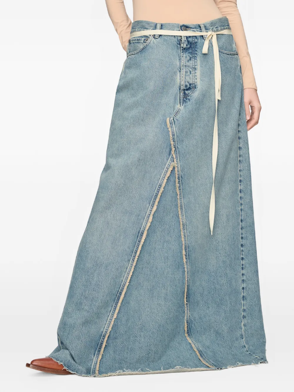 Maison Margiela Maxi-spijkerrok Blauw