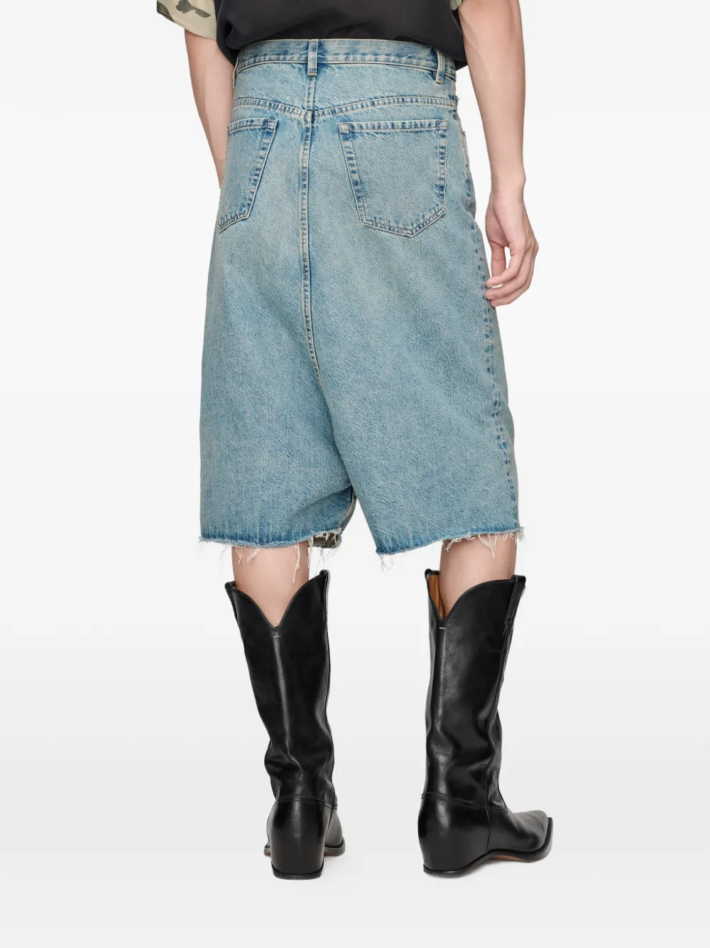 Maison Margiela Denim shorts met verlaagde taille Blauw