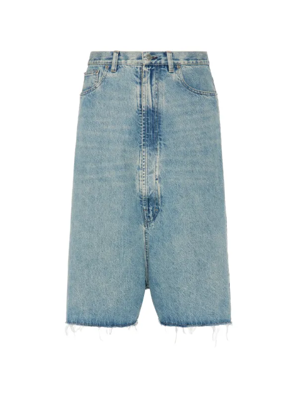 Maison Margiela 21AW バミューダショーツ Maison Margiela ドロップライズ デニムバミューダショーツ | ブルー