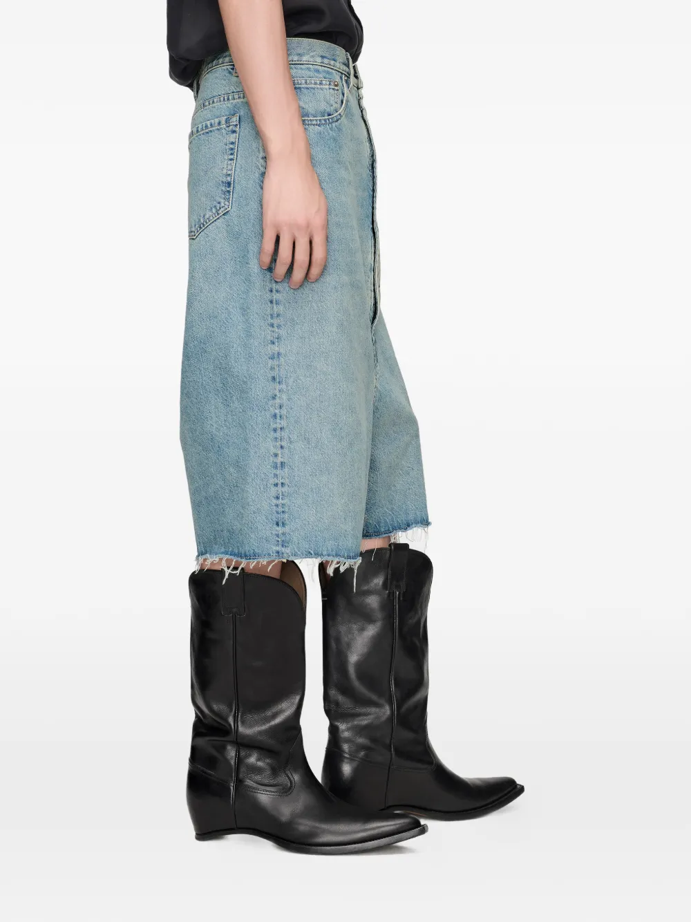 Maison Margiela Denim shorts met verlaagde taille Blauw