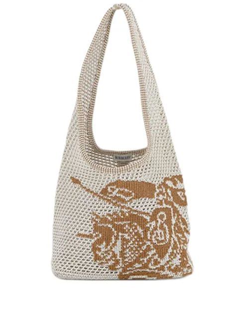 Burberry Pre-Owned 2018-2026 크로셰 비스코스 이퀘스트리안 나이트 토트 백