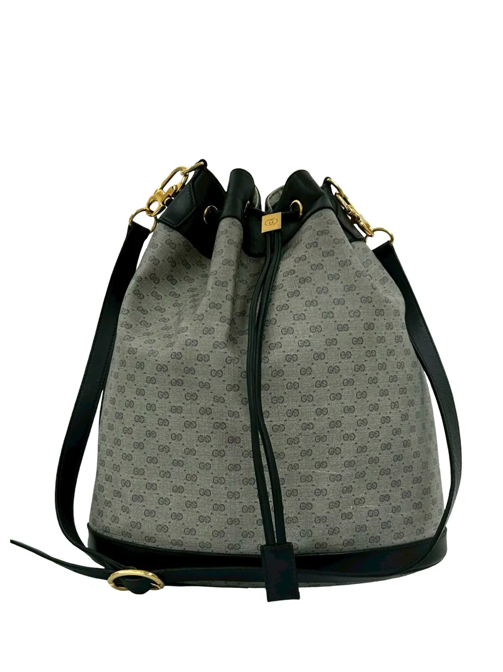 Gucci Pre-Owned 2000-2015 Micro GG Supreme Drawstring bucket bag - Nero