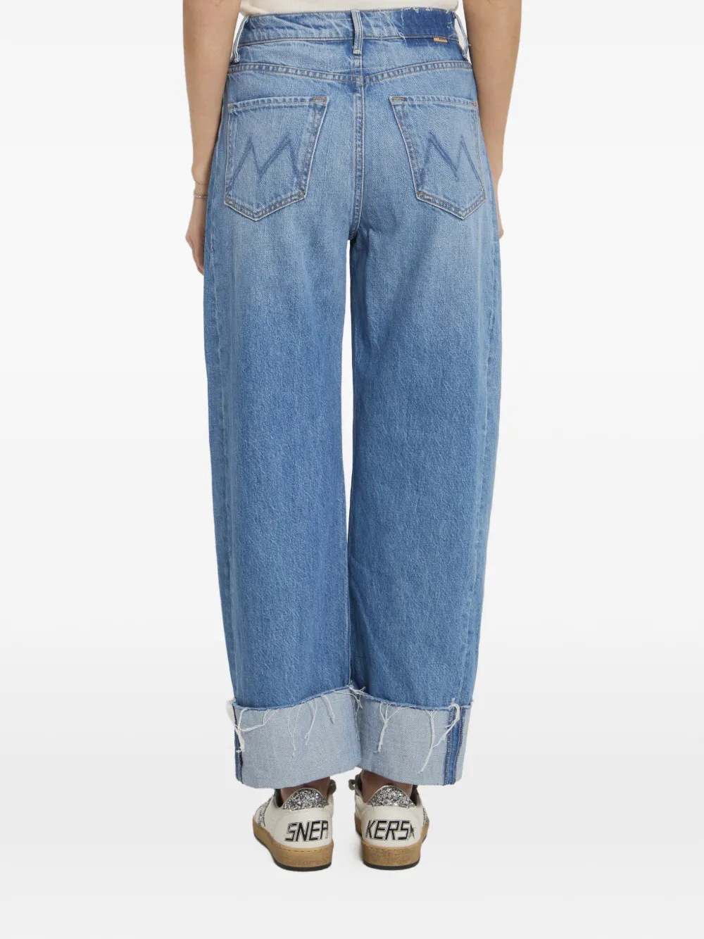 MOTHER The Half Pipe Ankle Cuff Fray katoenen jeans Blauw