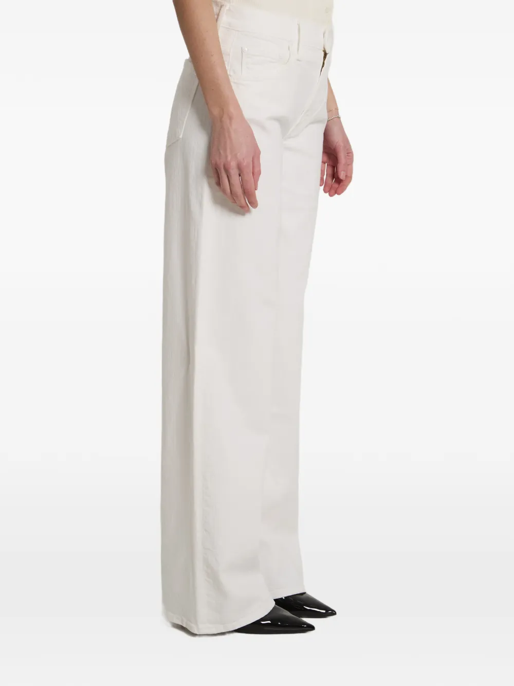 MOTHER The Rerun Zip Sneak katoenen jeans Wit