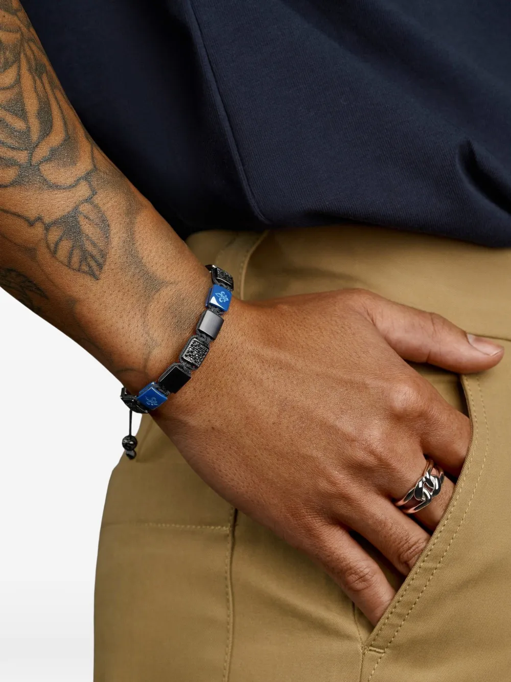 Nialaya Jewelry flatbead bracelet - Nero