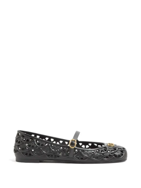 Valentino Garavani Ondette scallop-motif ballet flats