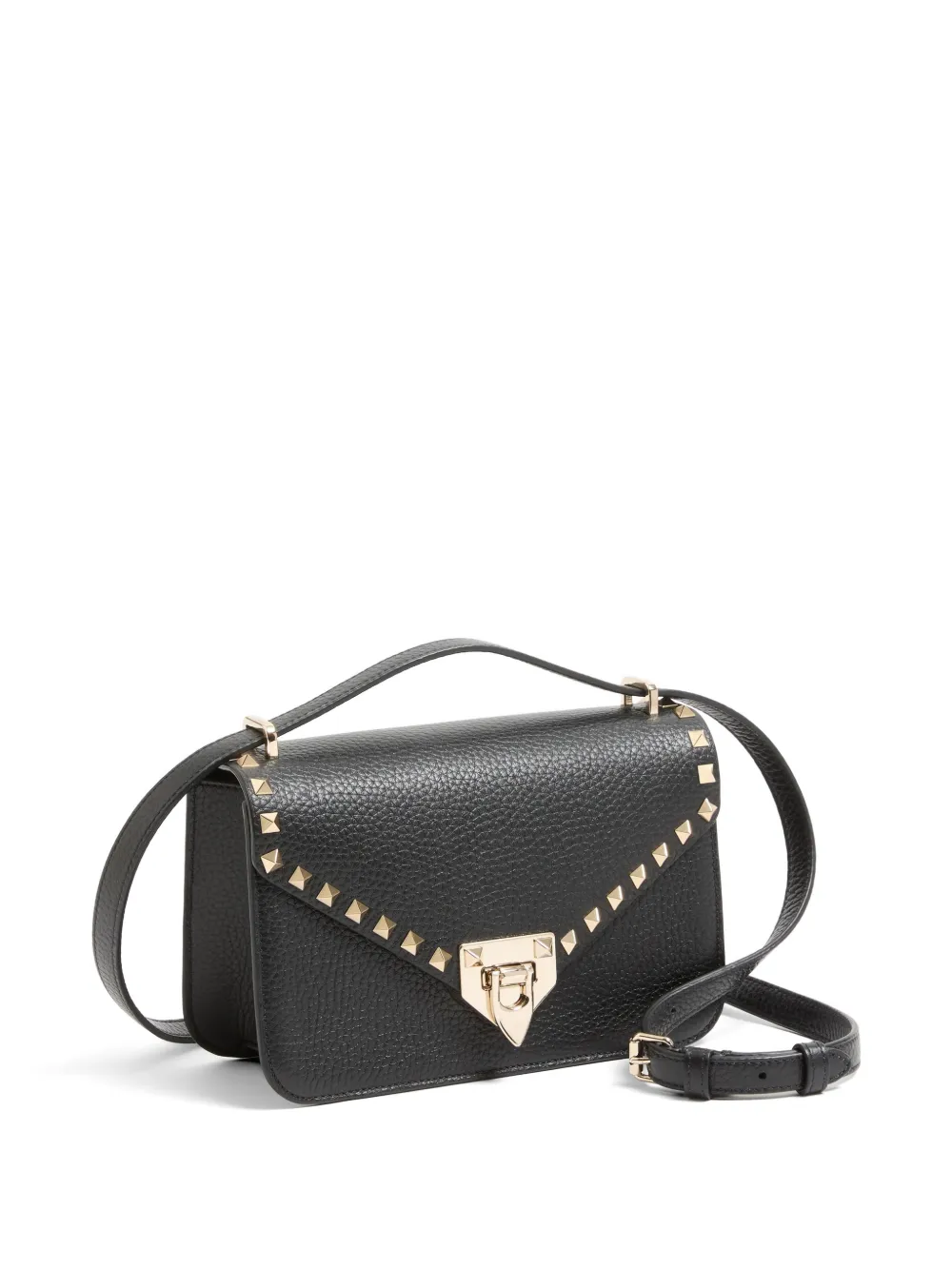 Valentino Garavani Rockstud kleine shopper van korrelig kalfsleer Zwart