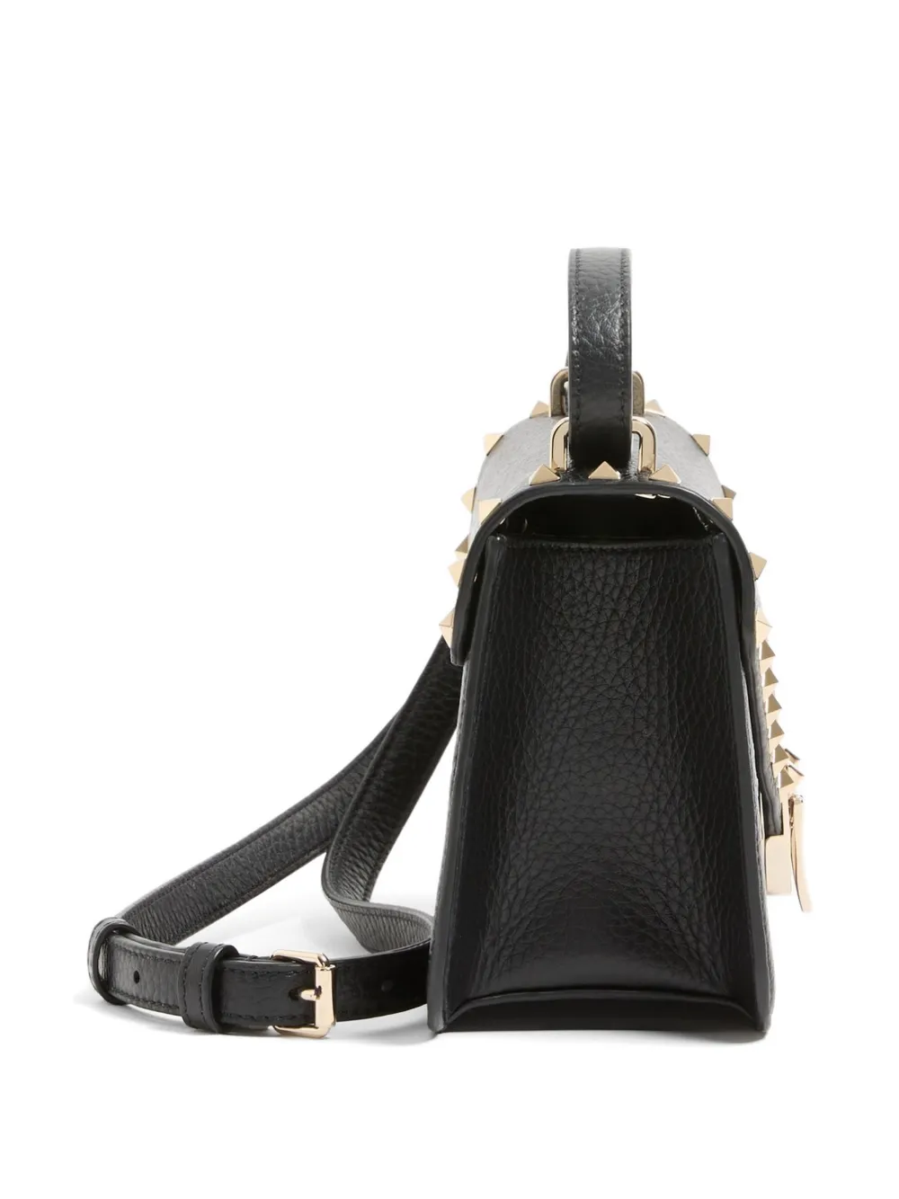 Valentino Garavani Rockstud kleine shopper van korrelig kalfsleer Zwart