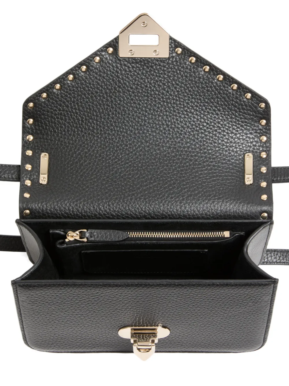Valentino Garavani Rockstud kleine shopper van korrelig kalfsleer Zwart