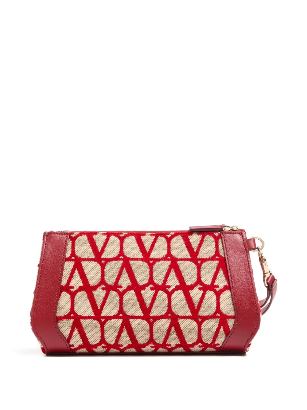 Valentino Garavani VLogo Signature clutch van Toile Iconographe katoen Rood