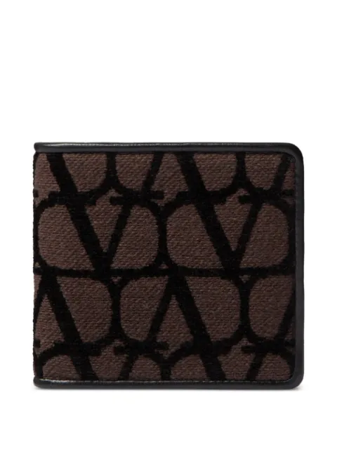 Valentino Garavani Toile Iconographe wallet with leather details