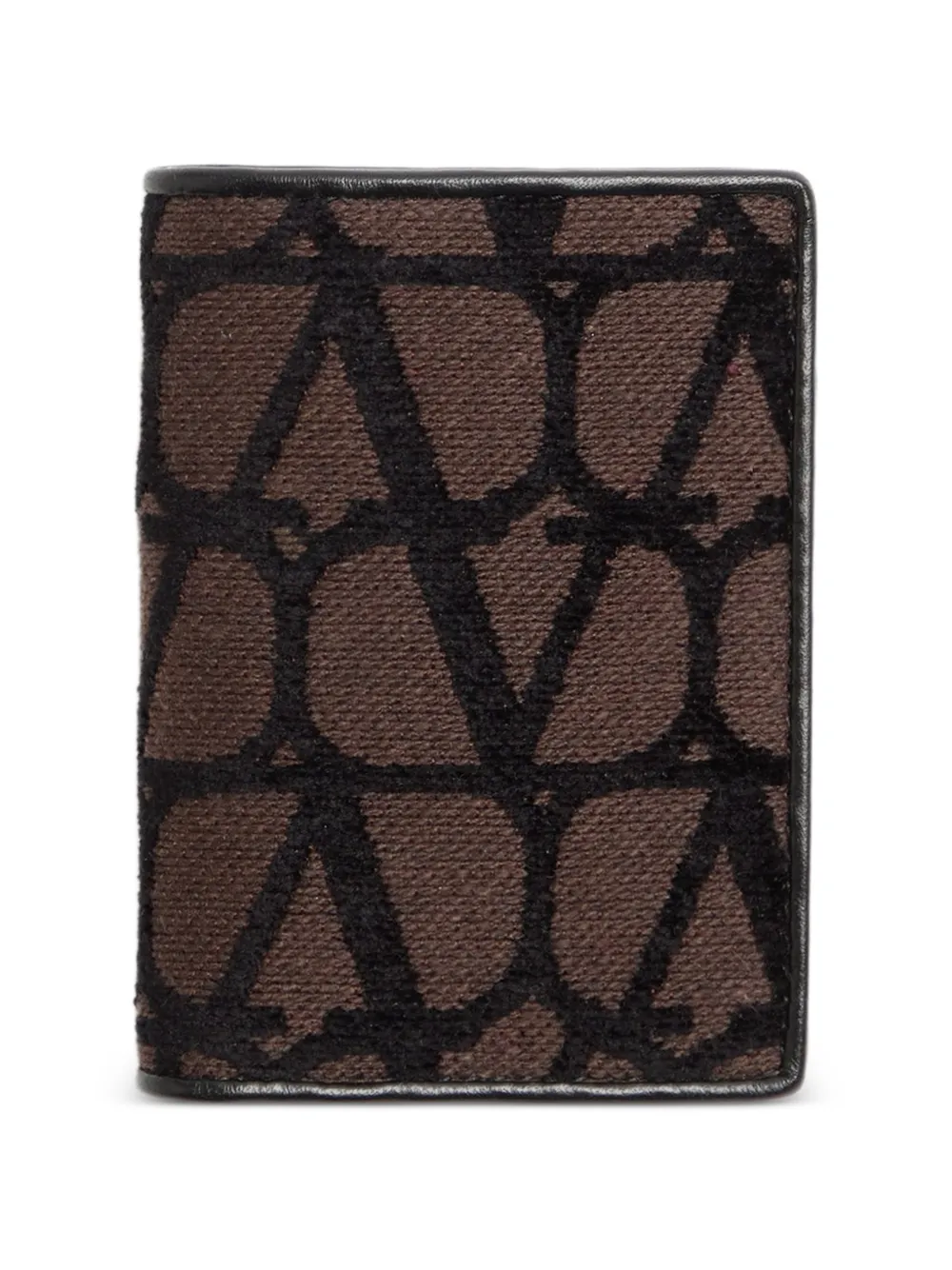 Valentino Garavani Portacarte Toile Iconographe con dettagli in pelle - Marrone