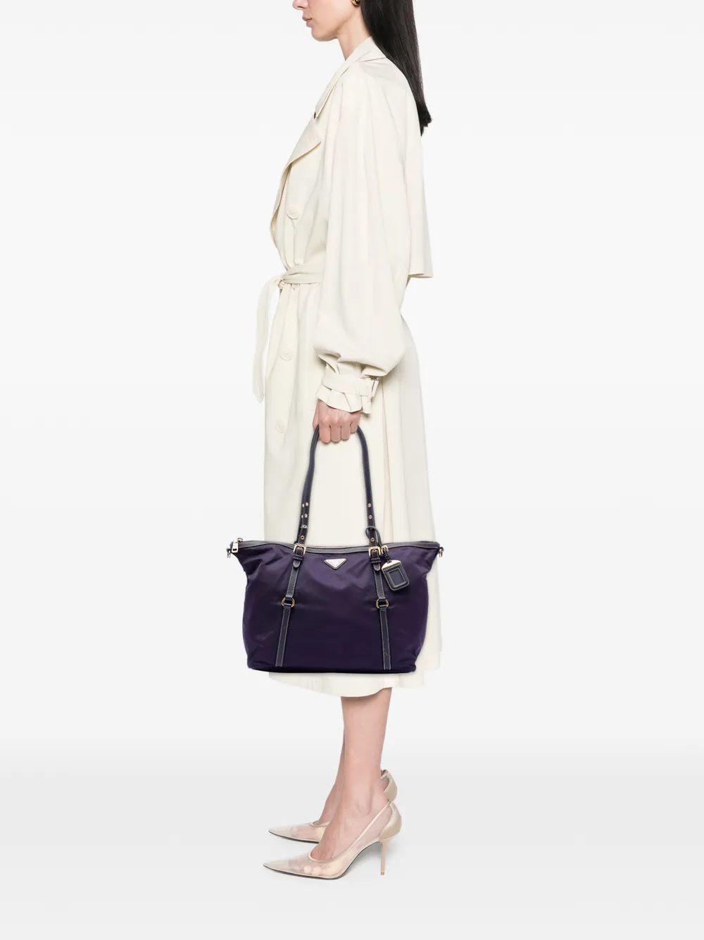 2013-2026 Saffiano Trimmed Tessuto Satchel