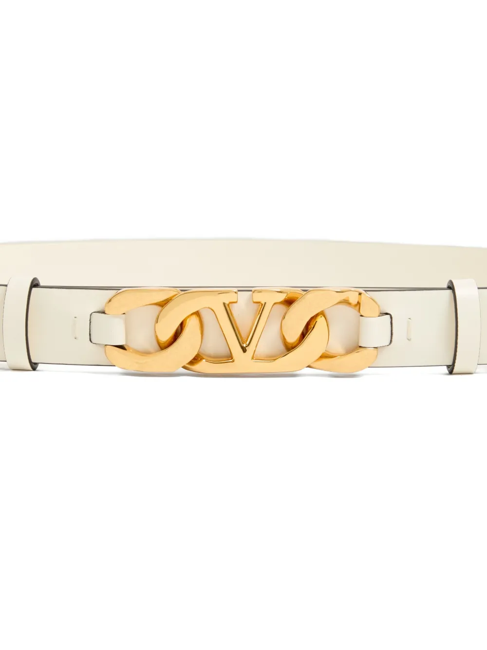 Valentino Garavani VLogo glanzende kalfsleren riem 25 mm Wit