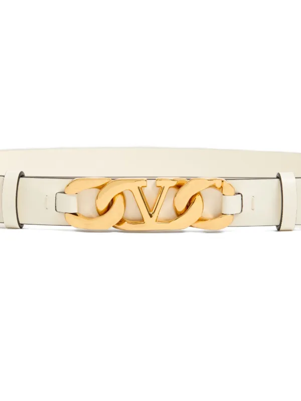 Valentino Garavani Vロゴ チェーン ベルト 25mm | ホワイト | FARFETCH JP