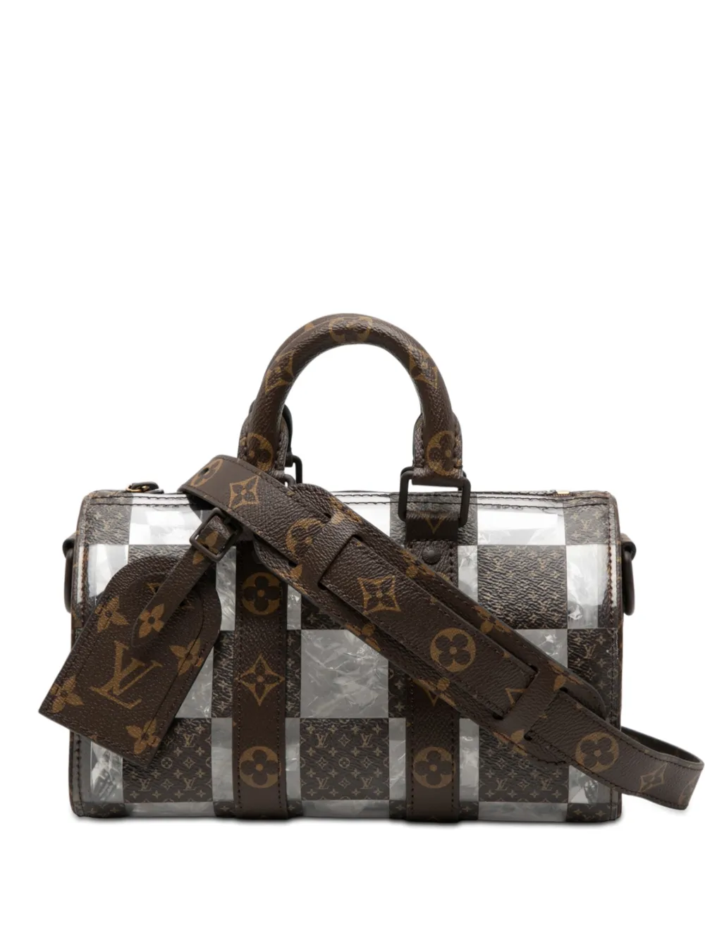 Louis Vuitton Pre-Owned 2021-2025 PVC and Monogram Chess Keepall Bandouliere 25 satchel - Marrone