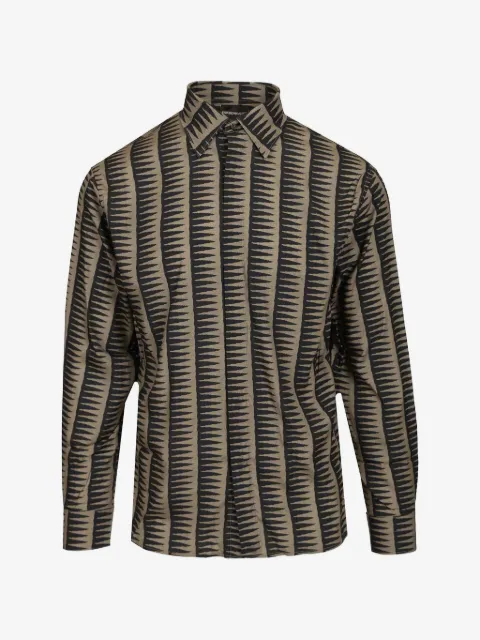 Emporio Armani geometric-print long-sleeve shirt