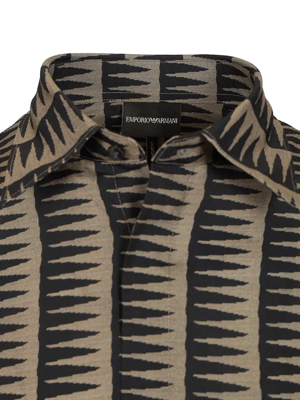 Emporio Armani Overhemd met geometrische print Beige