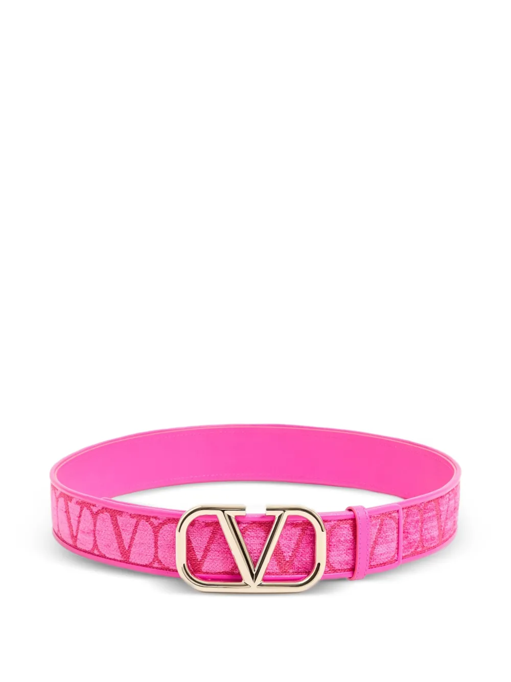 Valentino Garavani Toile Iconographe fabric belt with leather details 40mm - Rosa
