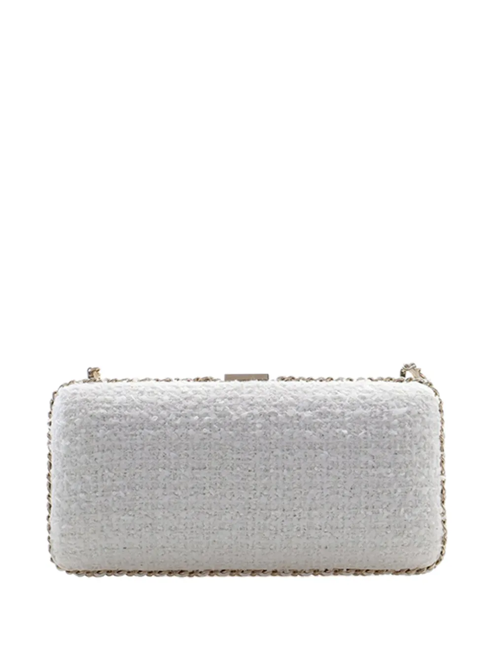 2020 Tweed Pearl Chain Around Evening Clutch On Chain Crossbody Bag