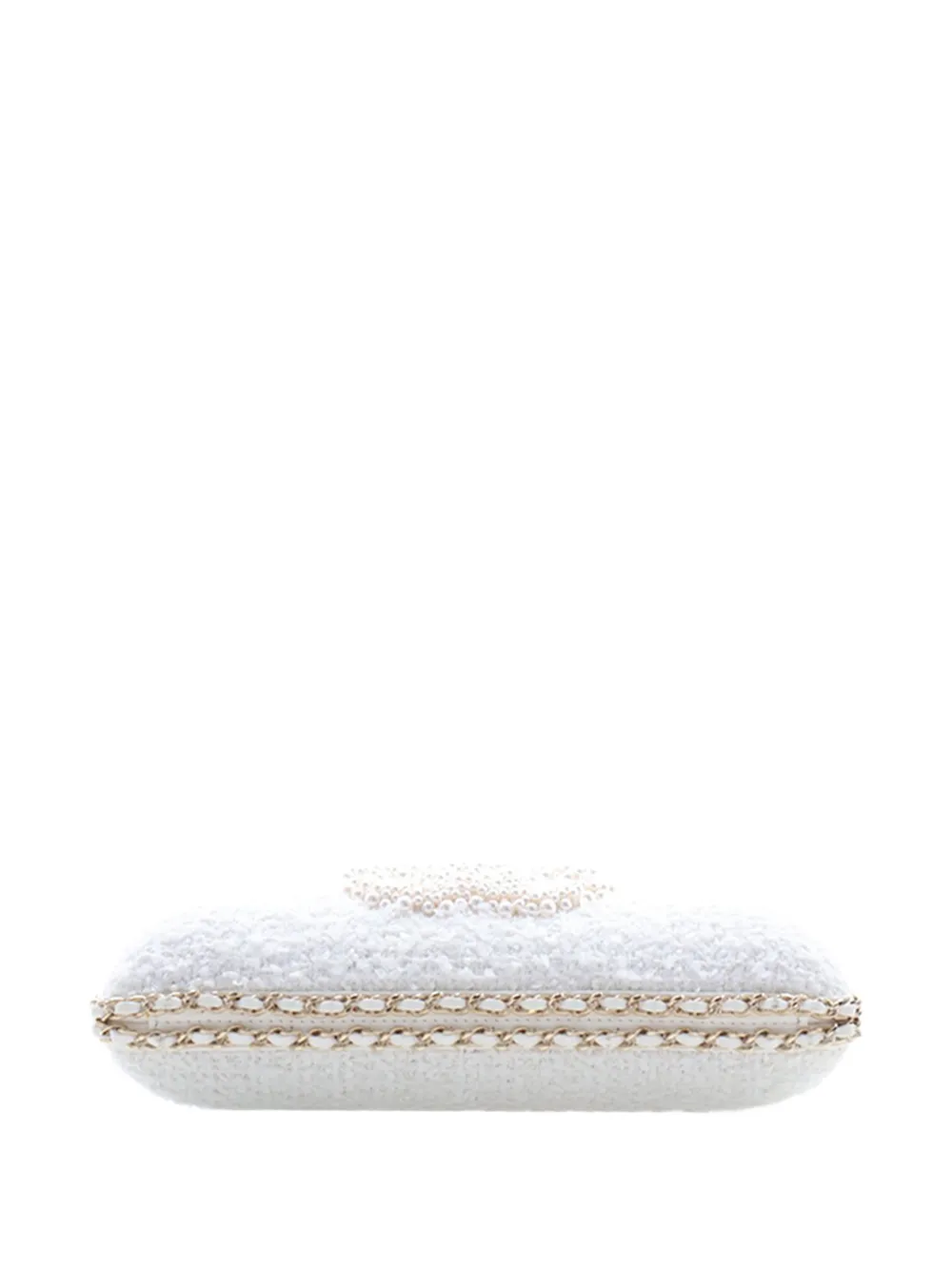 2020 Tweed Pearl Chain Around Evening Clutch On Chain Crossbody Bag