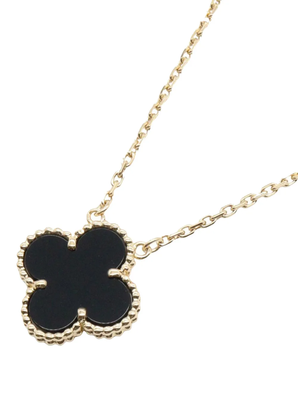  Van Cleef & Arpels Pre-owned 2010-2025 18k Yellow Gold And Onyx Vintage Alhambra Pendant Necklace - Black 