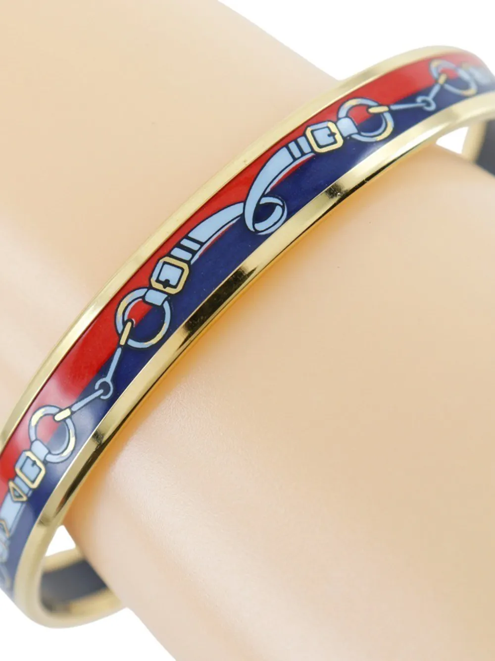 Hermès Pre-Owned 2000-2015 Printed Enamel Bangle 65 costume bracelet - Blu
